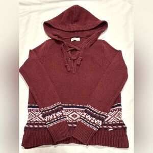 Hollister Maroon Hooded Sweater Women’s/Junior S
